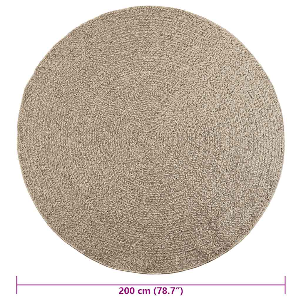 vidaXL Alfombra ZIZUR aspecto yute interior/exterior beige Ø 200 cm