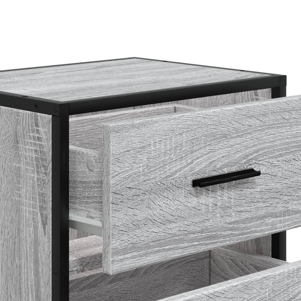 vidaXL Mesitas noche 2 uds madera ingeniería gris Sonoma 40x31x50 cm