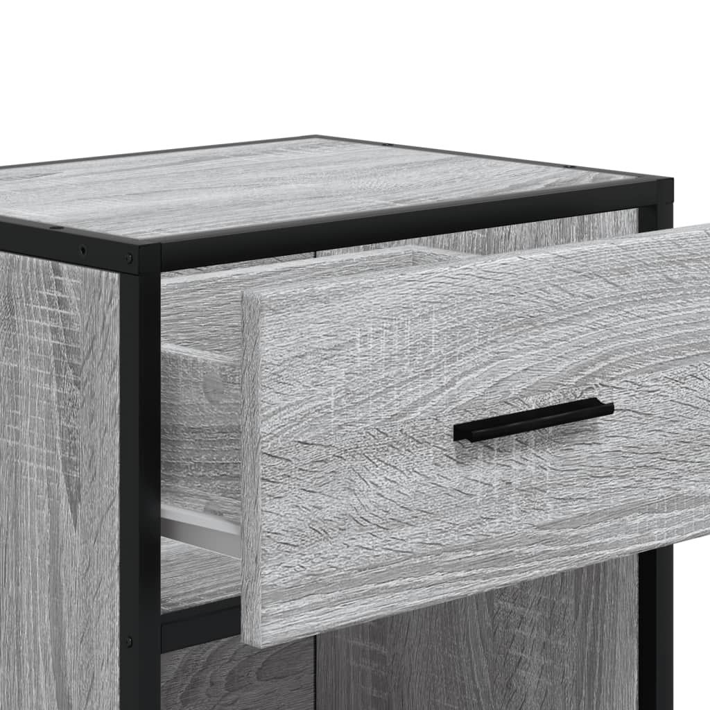 vidaXL Mesitas noche 2 uds madera ingeniería gris Sonoma 40x31x50 cm