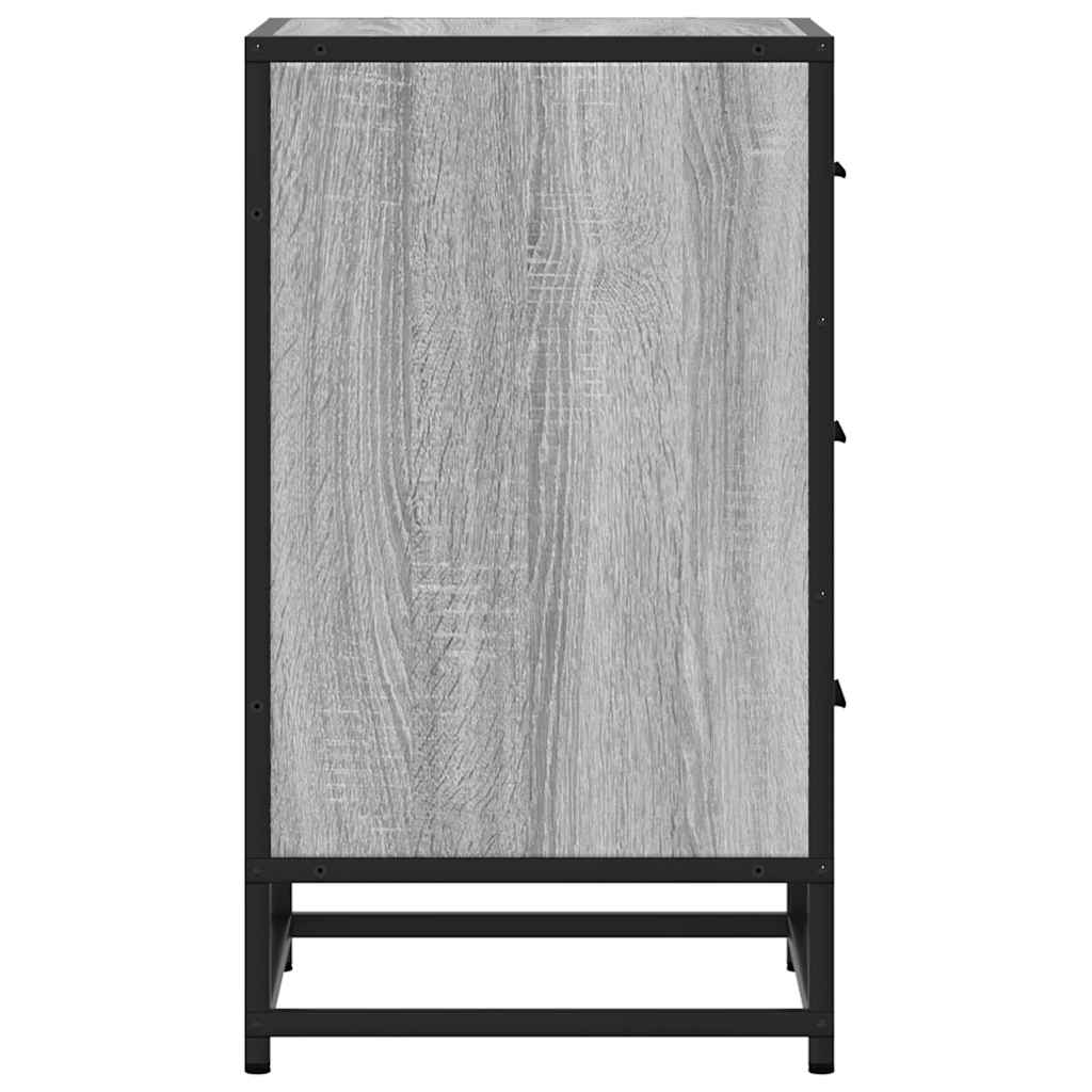 vidaXL Mesita noche madera ingeniería gris sonoma 40x34,5x60 cm metal