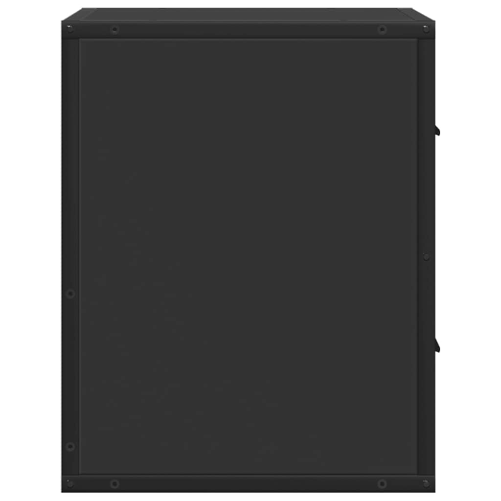 vidaXL Mesita de noche de pared negra 40x31x39,5 cm