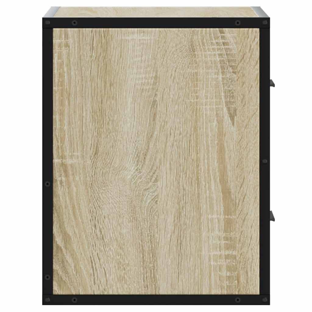 vidaXL Mesita de noche de pared color roble ahumado 40x31x39,5 cm