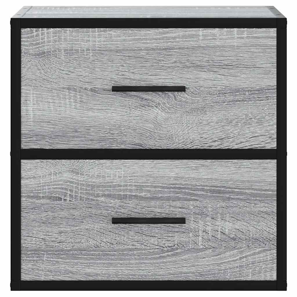 vidaXL Mesitas de noche de pared 2 unidades gris sonoma 40x31x39,5 cm