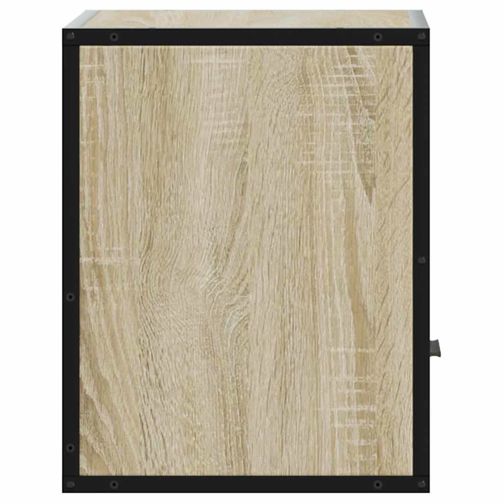 vidaXL Mesita de noche de pared color roble ahumado 40x31x39,5 cm