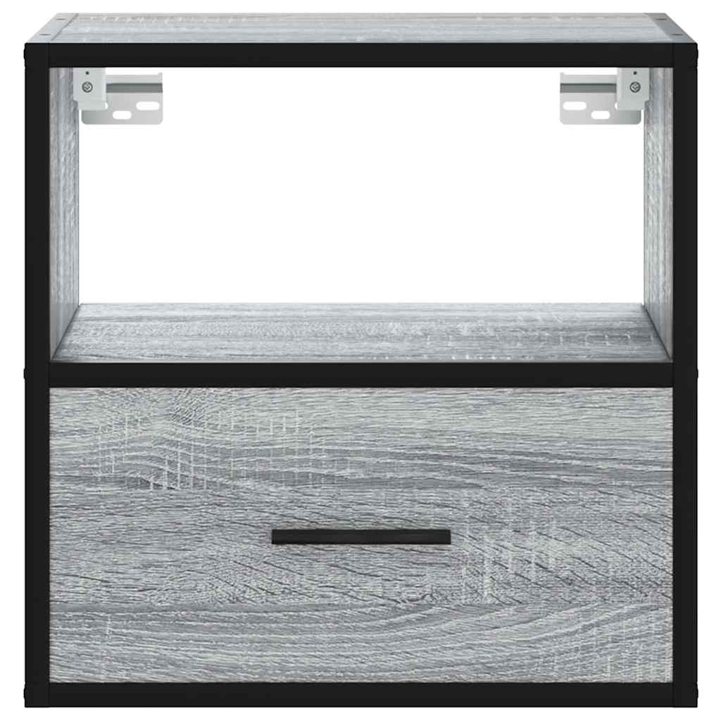 vidaXL Mesitas de noche de pared 2 unidades gris sonoma 40x31x39,5 cm