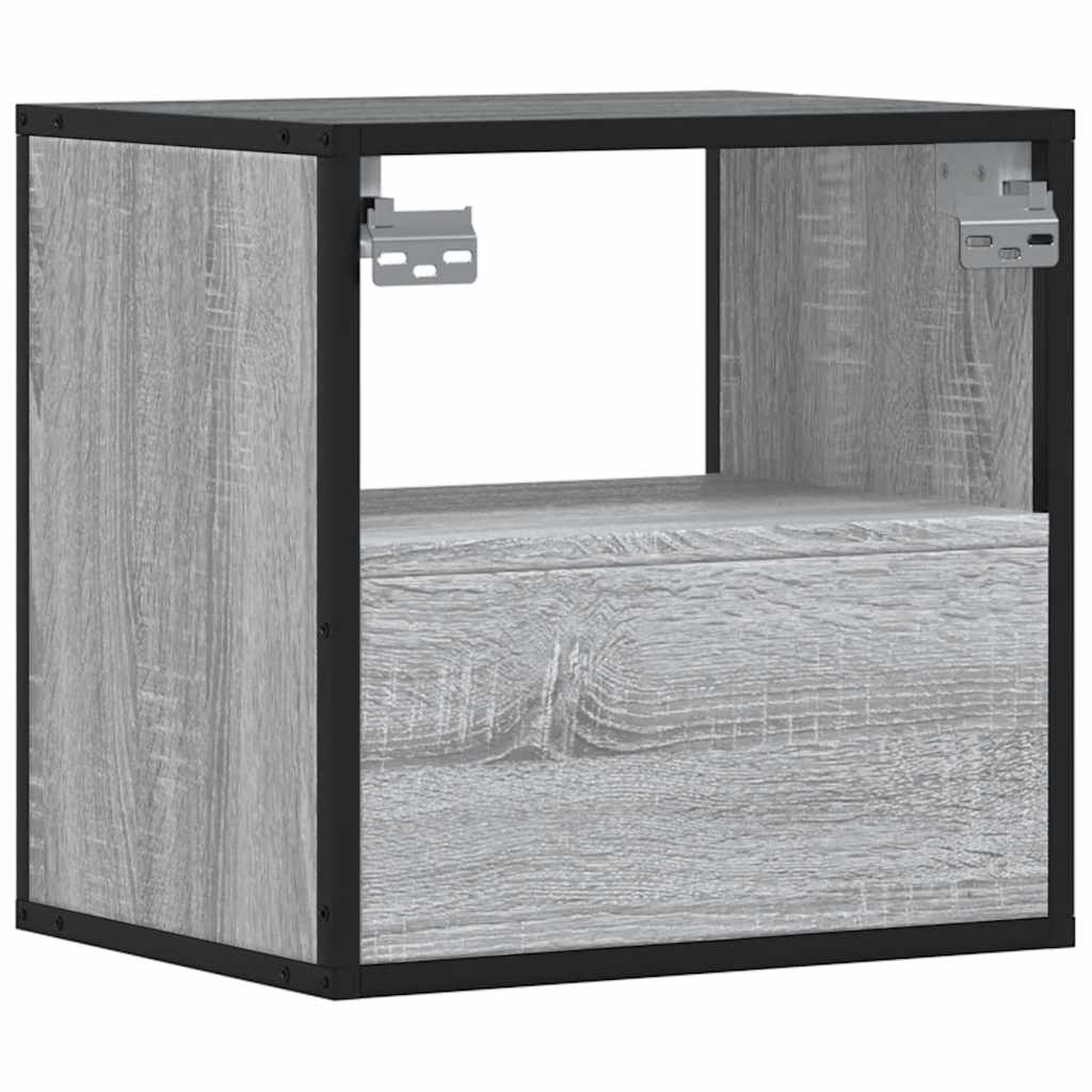 vidaXL Mesita de noche de pared gris sonoma 40x31x39,5 cm