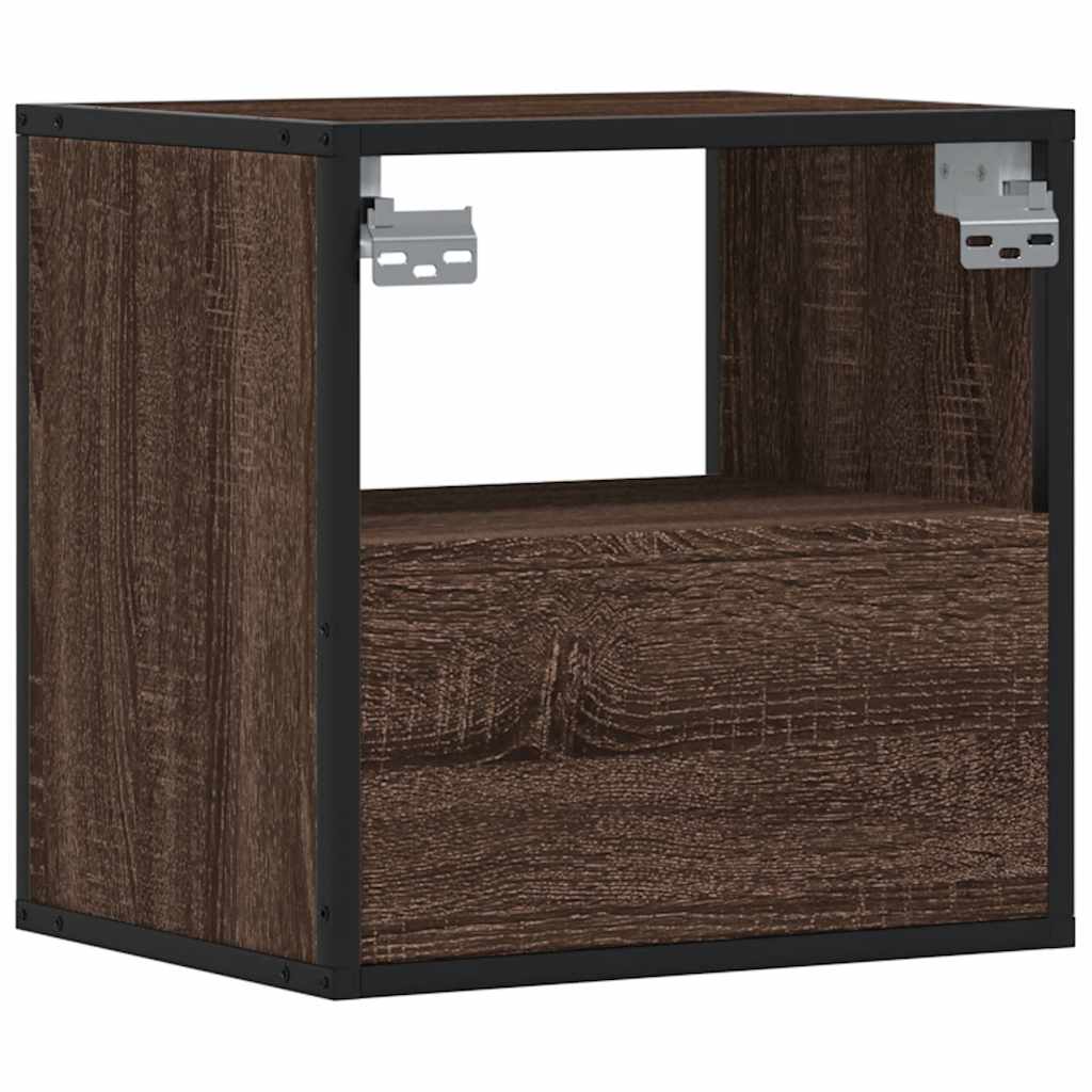 vidaXL Mesitas de noche pared 2 uds color roble marrón 40x31x39,5 cm