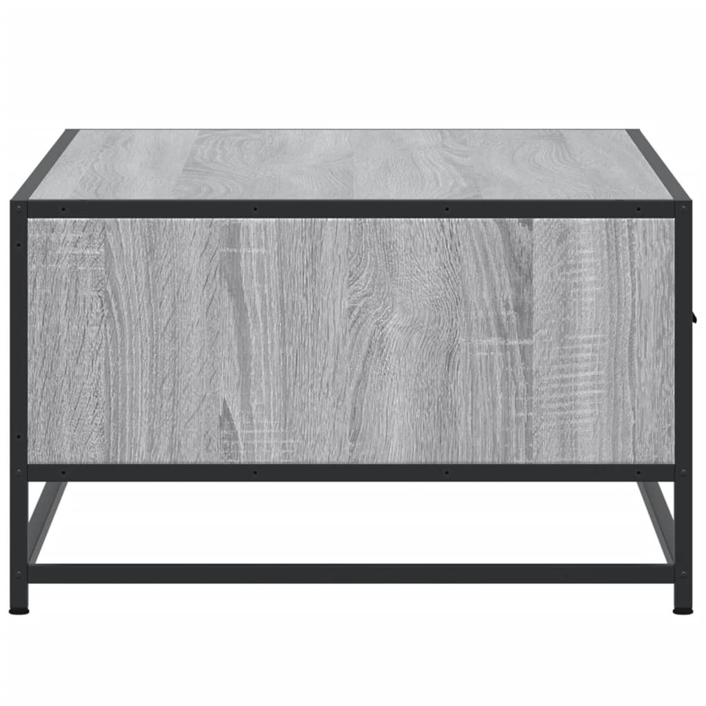 vidaXL Mesa de centro madera ingeniería metal gris Sonoma 90x57x35 cm