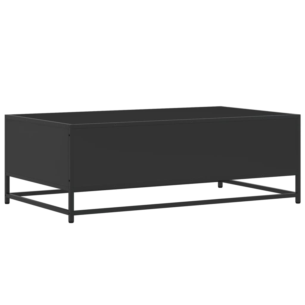 vidaXL Mesa de centro de madera ingeniería y metal negro 100x57x35 cm