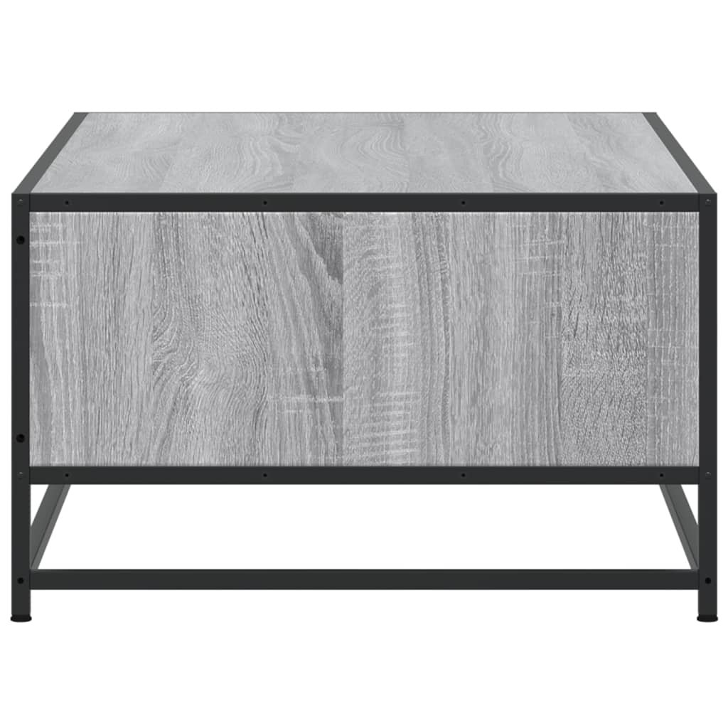 vidaXL Mesa de centro madera ingeniería metal gris Sonoma 100x57x35 cm