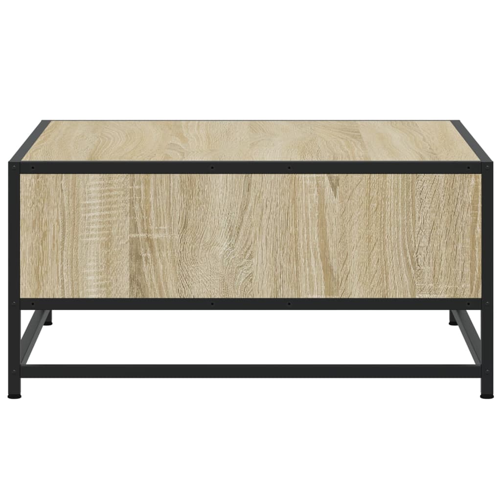 vidaXL Mesa de centro madera y metal roble Sonoma 60,5x60,5x30 cm