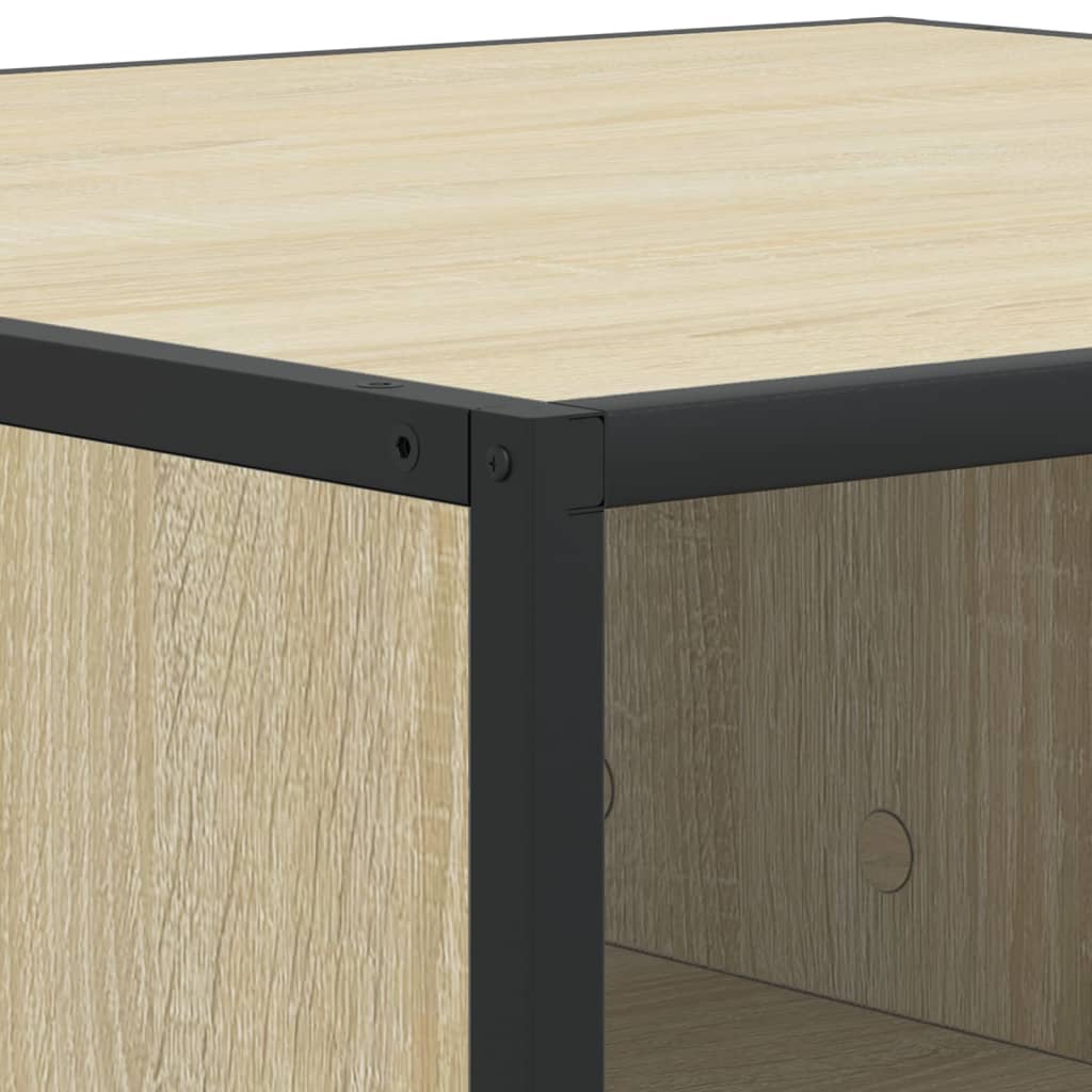 vidaXL Mesa de centro madera y metal roble Sonoma 60,5x60,5x30 cm