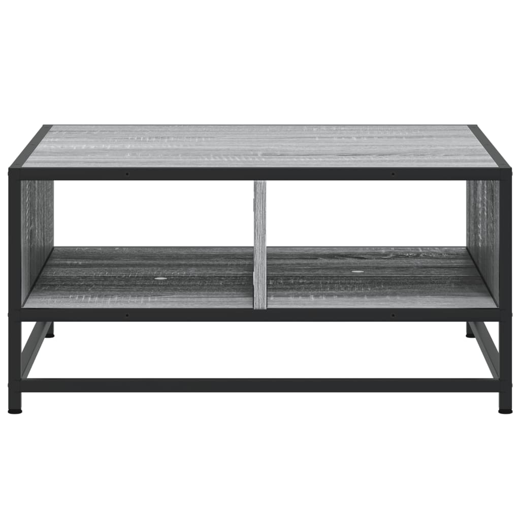 vidaXL Mesa de centro madera y metal gris Sonoma 60,5x60,5x30 cm