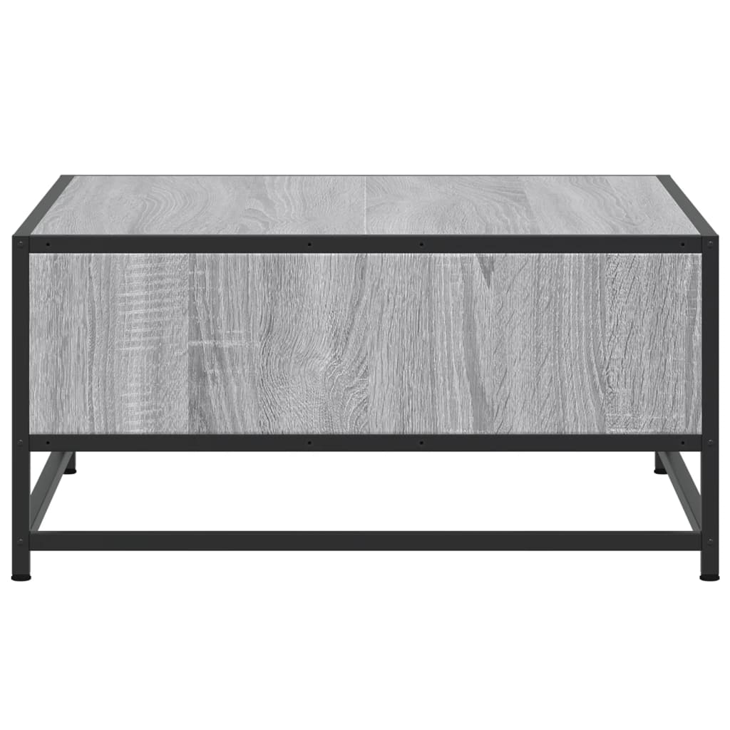 vidaXL Mesa de centro madera y metal gris Sonoma 60,5x60,5x30 cm