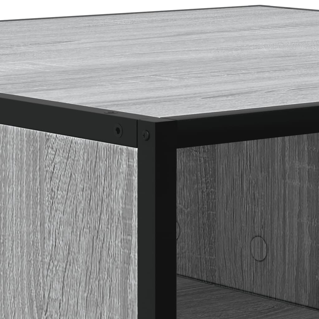 vidaXL Mesa de centro madera y metal gris Sonoma 60,5x60,5x30 cm