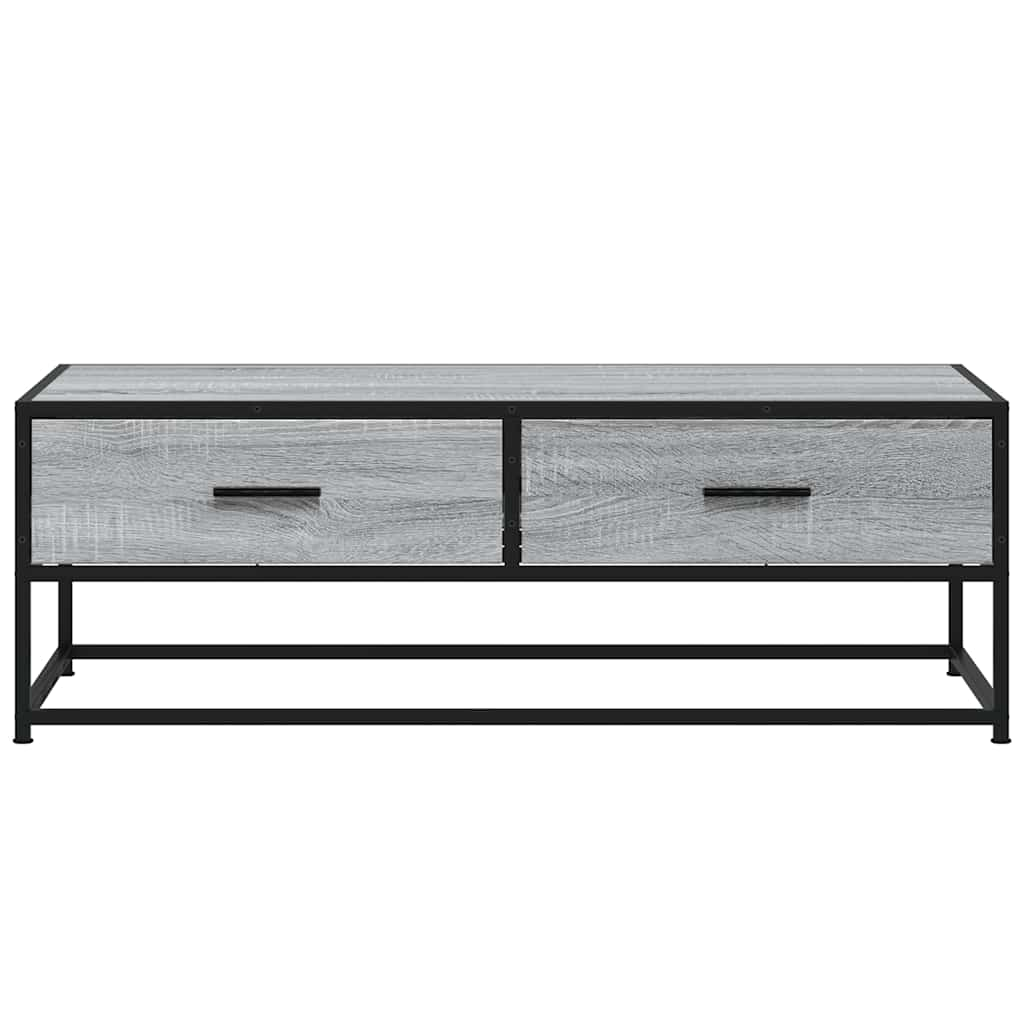 vidaXL Mesa de centro madera ingeniería metal gris Sonoma 100x50x35 cm