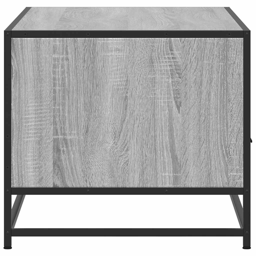 vidaXL Mesa de centro madera ingeniería metal gris Sonoma 100x50x45cm