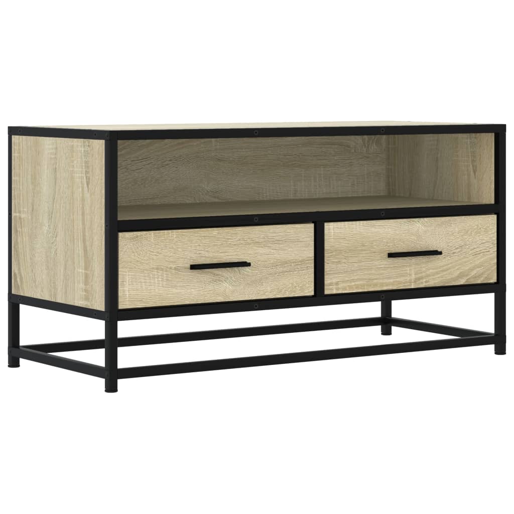 vidaXL Mueble TV metal y madera ingeniería roble Sonoma 80x34,5x40 cm