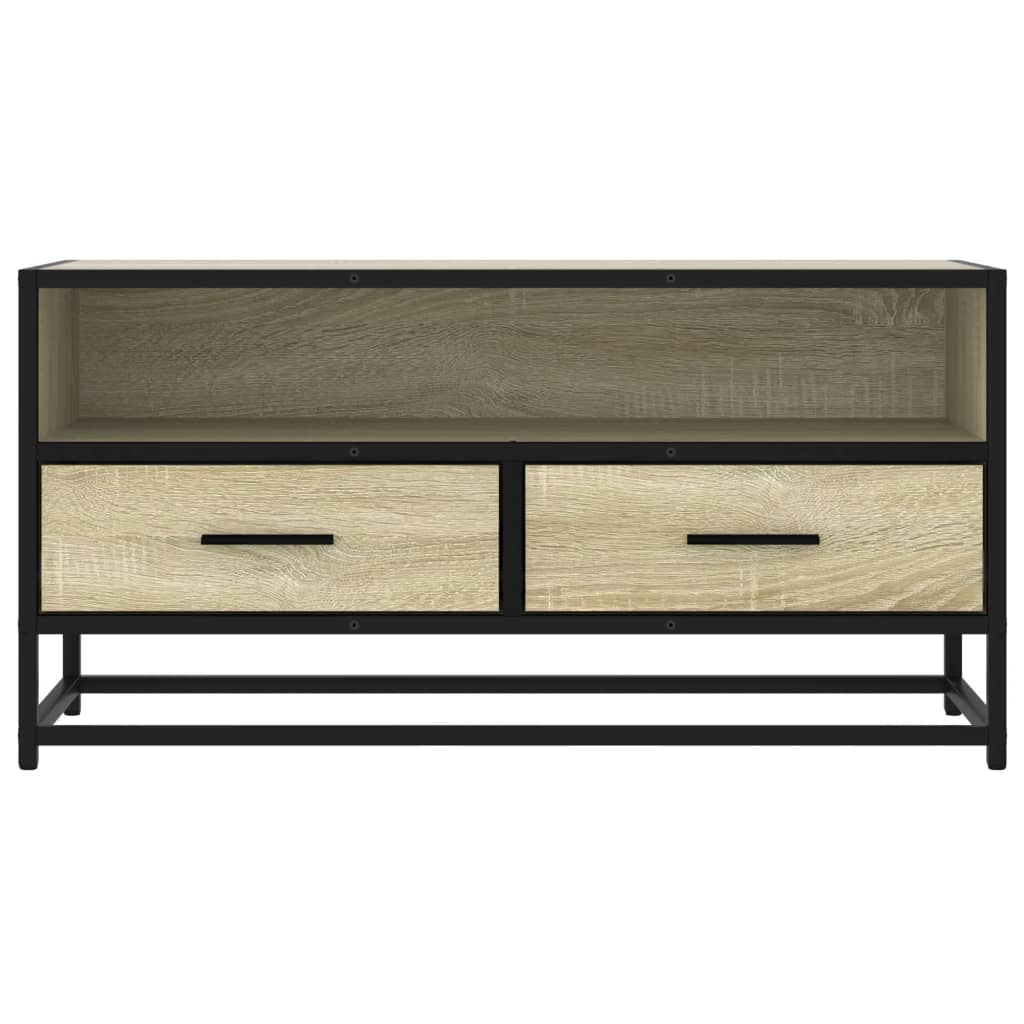 vidaXL Mueble TV metal y madera ingeniería roble Sonoma 80x34,5x40 cm