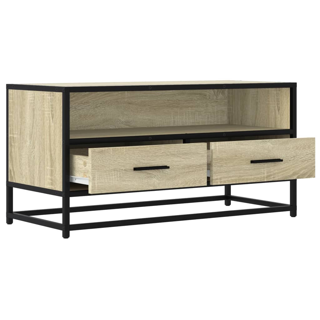 vidaXL Mueble TV metal y madera ingeniería roble Sonoma 80x34,5x40 cm