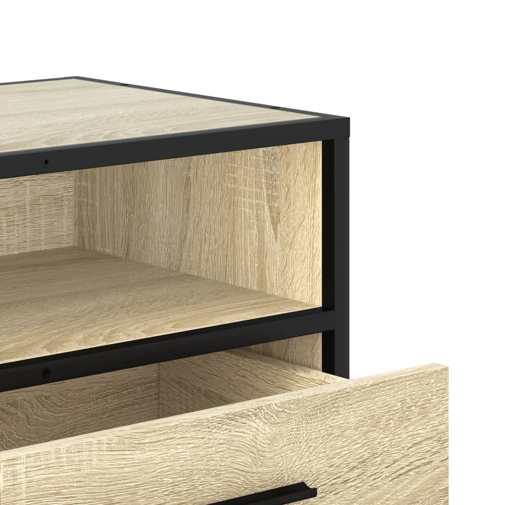 vidaXL Mueble TV metal y madera ingeniería roble Sonoma 80x34,5x40 cm