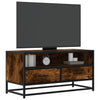 vidaXL Mueble TV metal y madera ingeniería roble humo 80x34,5x40 cm