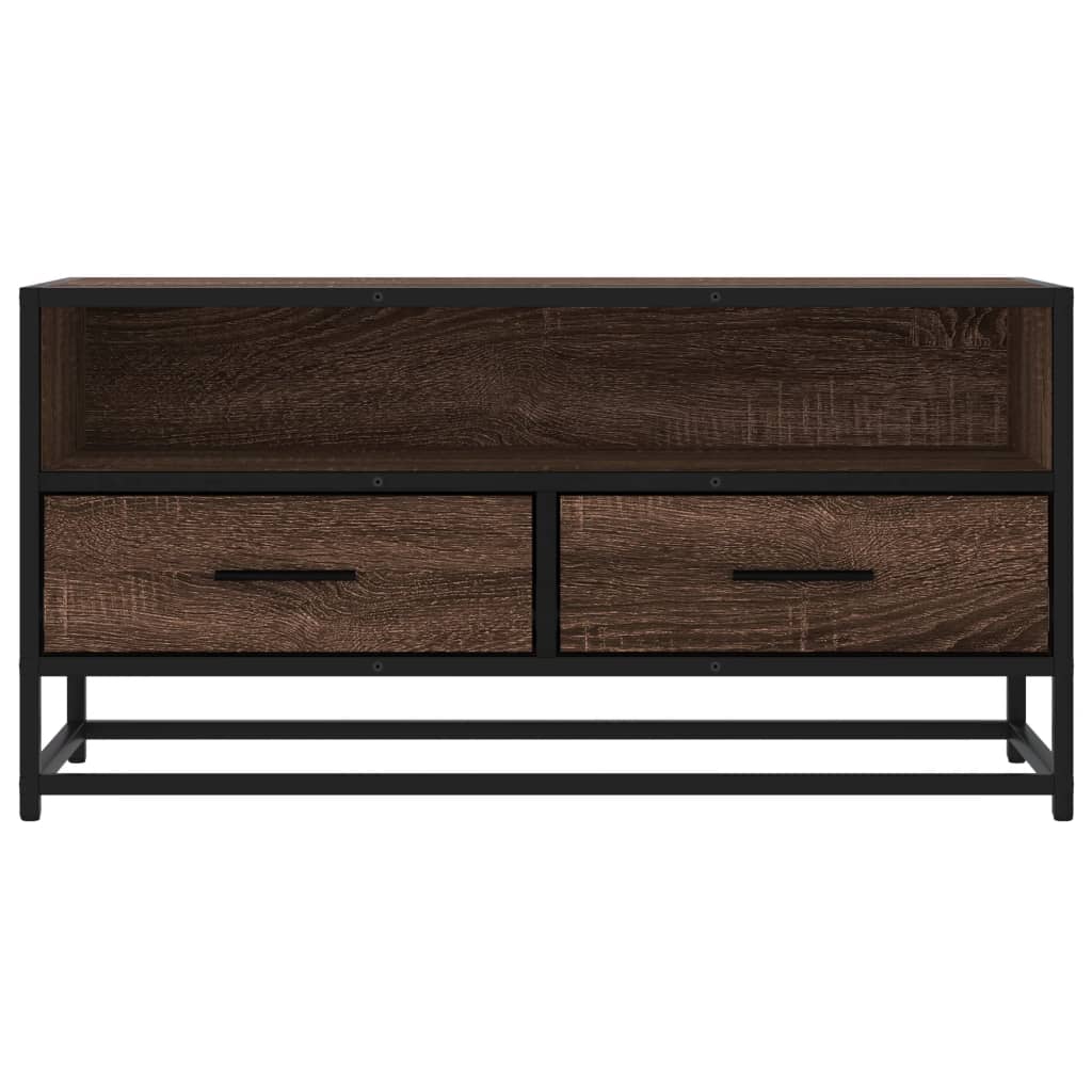 vidaXL Mueble TV metal y madera ingeniería marrón roble 80x34,5x40 cm