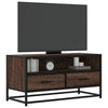 vidaXL Mueble TV metal y madera ingeniería marrón roble 80x34,5x40 cm