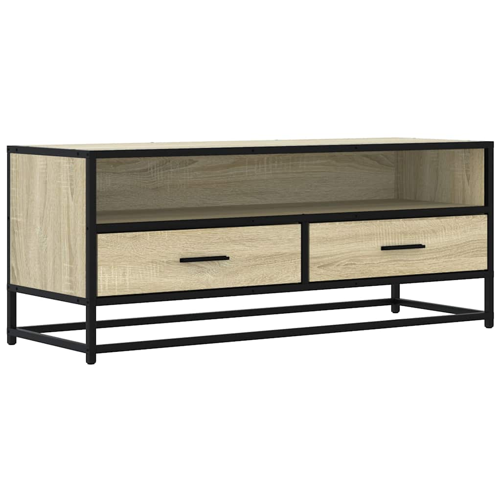 vidaXL Mueble TV metal y madera ingeniería roble Sonoma 100x34,5x40 cm