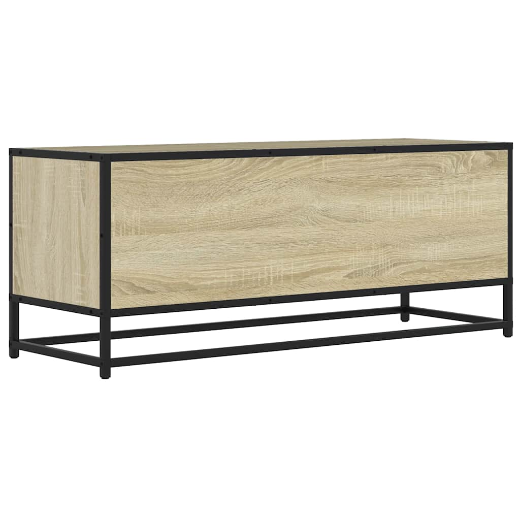 vidaXL Mueble TV metal y madera ingeniería roble Sonoma 100x34,5x40 cm