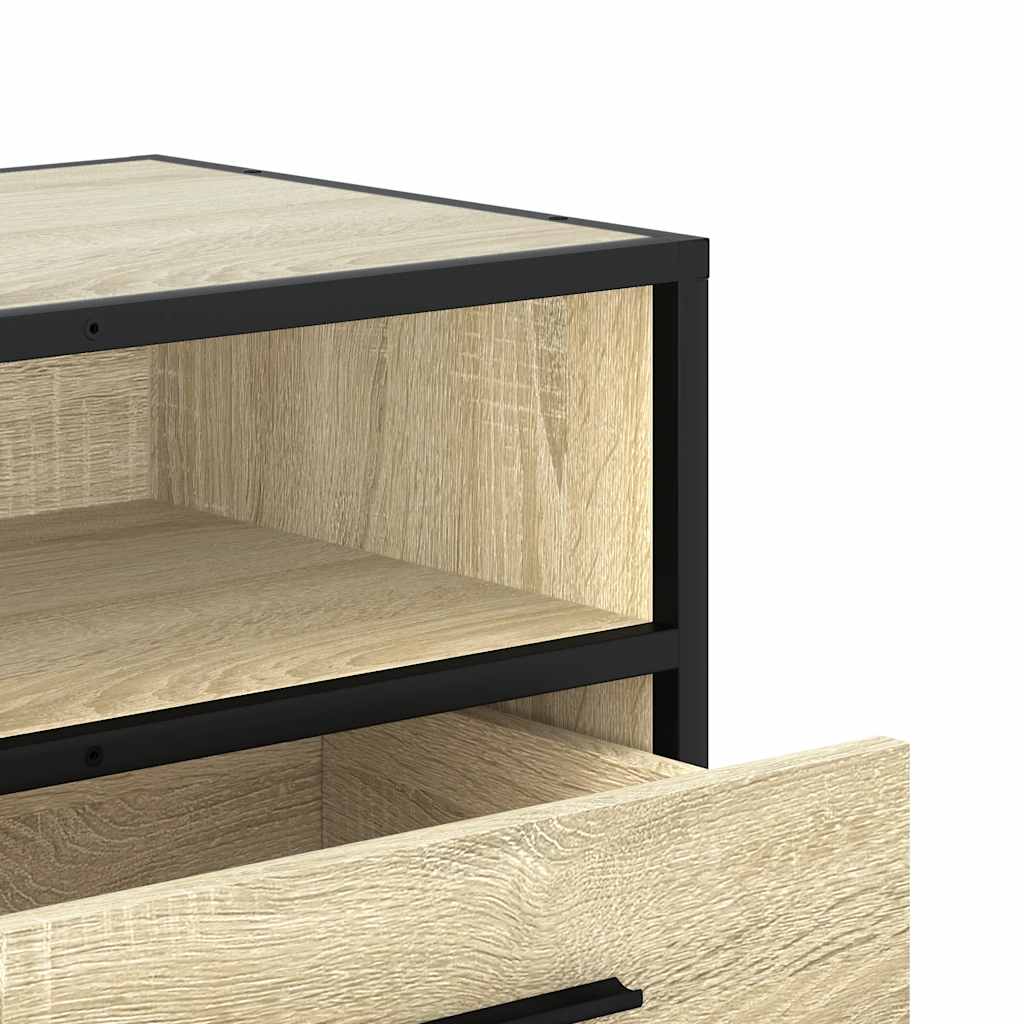 vidaXL Mueble TV metal y madera ingeniería roble Sonoma 100x34,5x40 cm