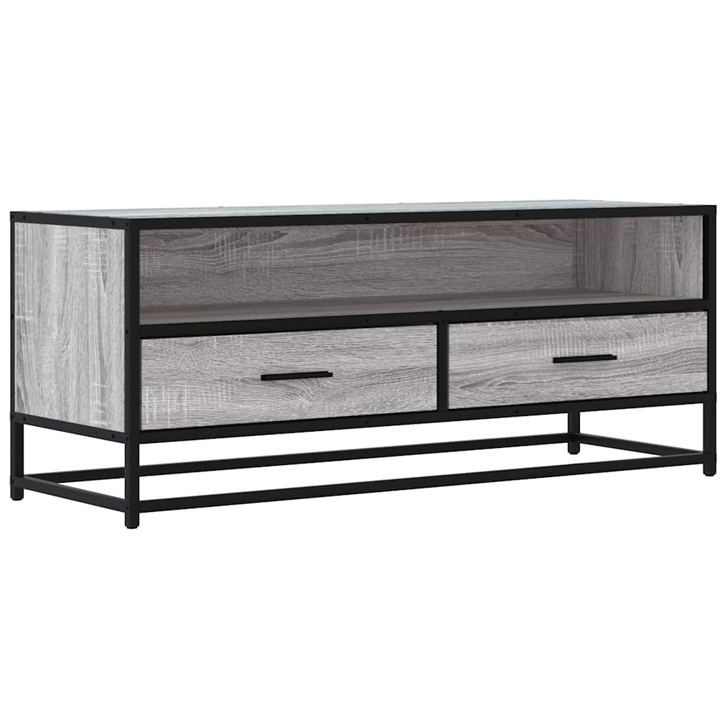 vidaXL Mueble TV metal y madera ingeniería gris Sonoma 100x34,5x40 cm