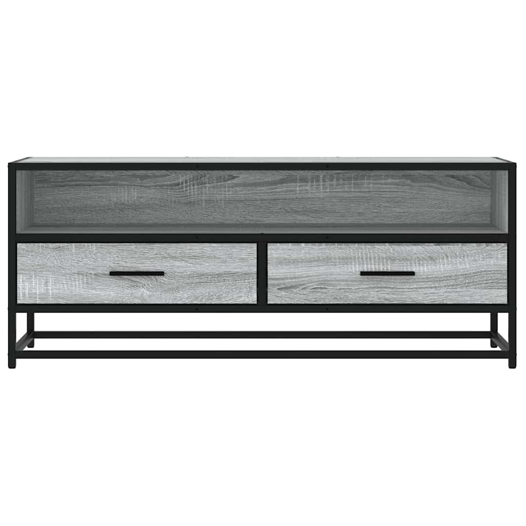 vidaXL Mueble TV metal y madera ingeniería gris Sonoma 100x34,5x40 cm