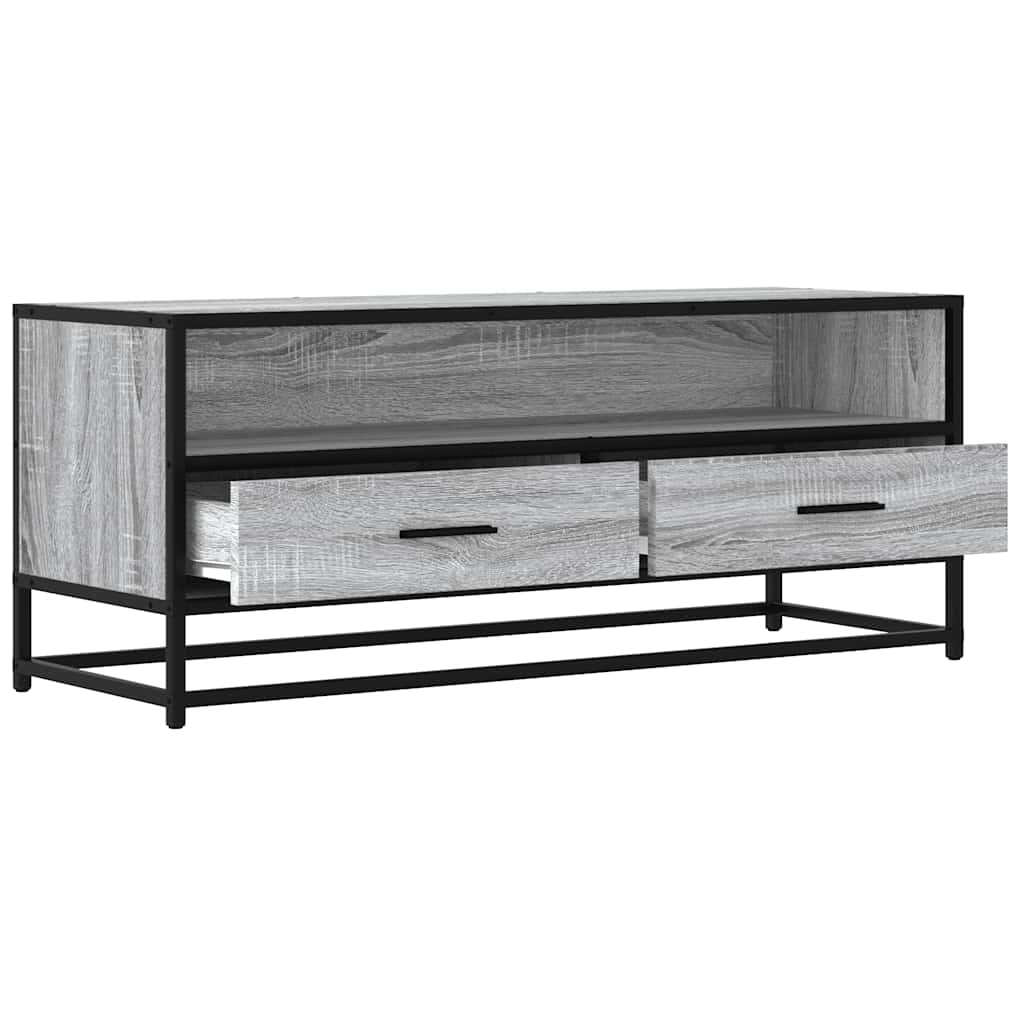 vidaXL Mueble TV metal y madera ingeniería gris Sonoma 100x34,5x40 cm