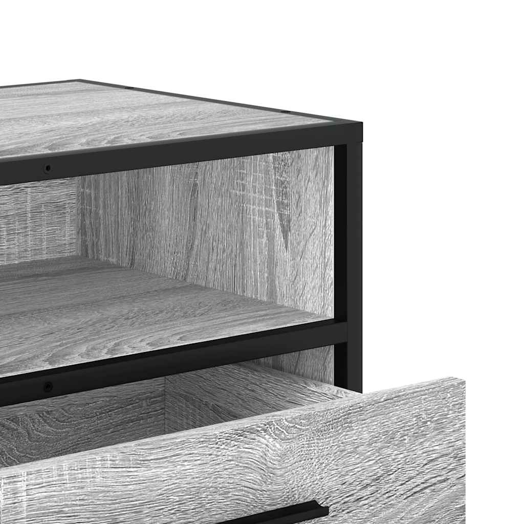 vidaXL Mueble TV metal y madera ingeniería gris Sonoma 100x34,5x40 cm