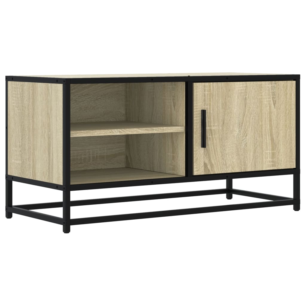 vidaXL Mueble TV metal y madera ingeniería roble Sonoma 80x34,5x40 cm