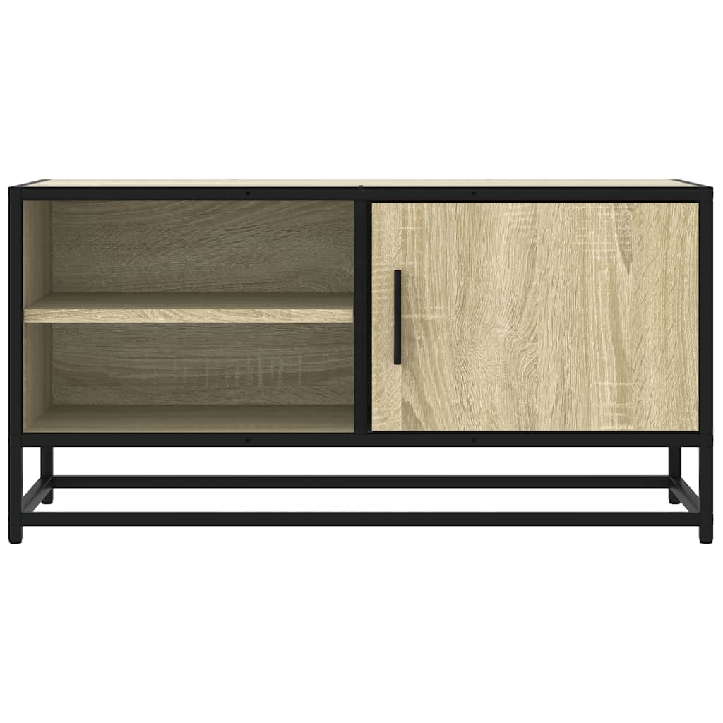 vidaXL Mueble TV metal y madera ingeniería roble Sonoma 80x34,5x40 cm