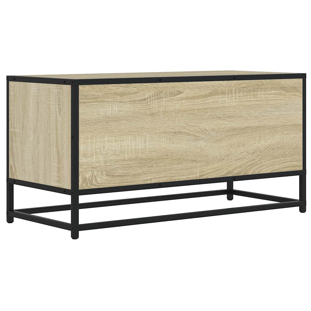 vidaXL Mueble TV metal y madera ingeniería roble Sonoma 80x34,5x40 cm