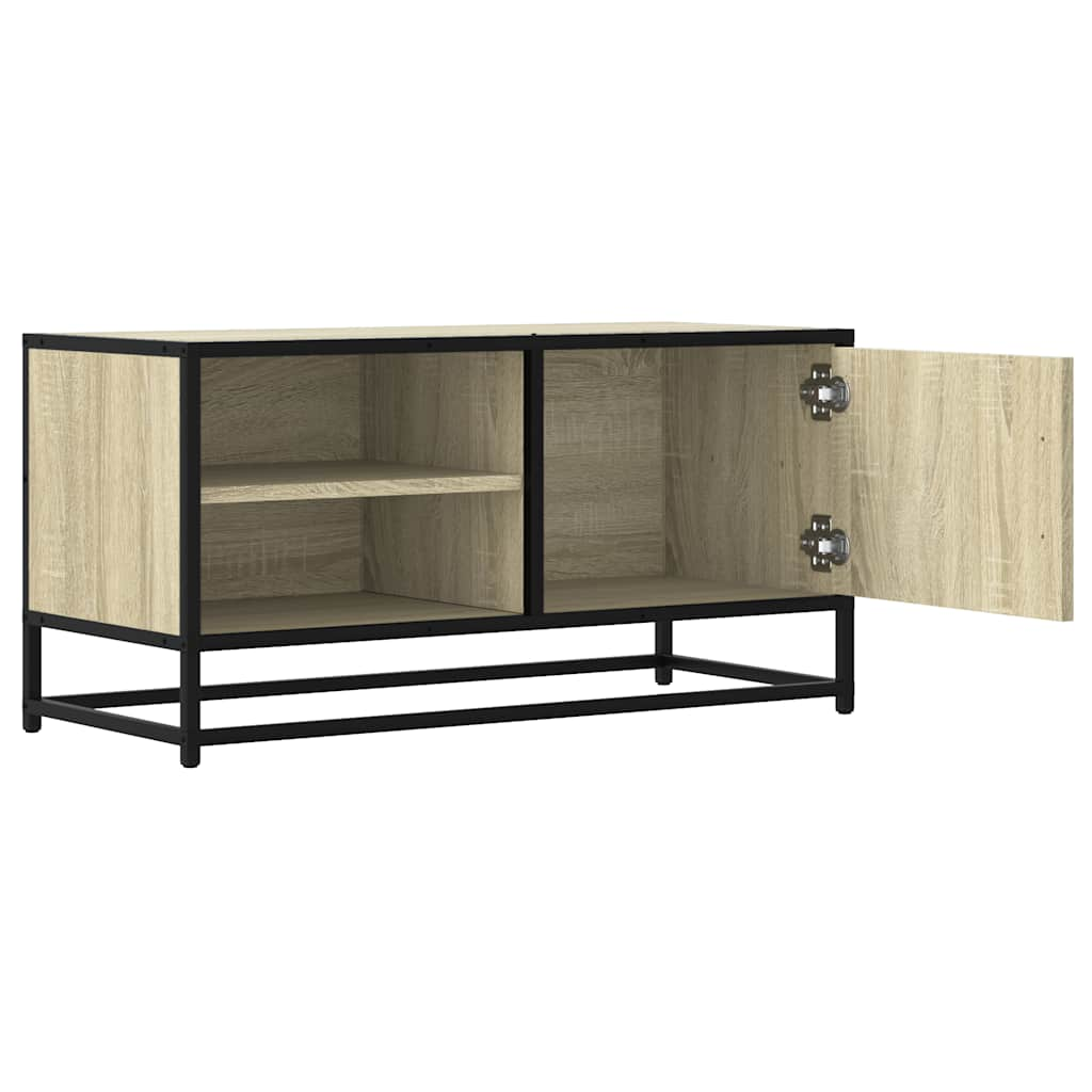 vidaXL Mueble TV metal y madera ingeniería roble Sonoma 80x34,5x40 cm