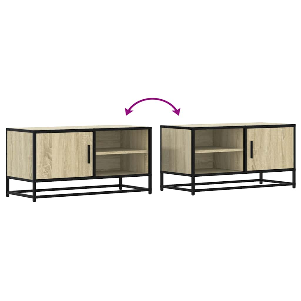 vidaXL Mueble TV metal y madera ingeniería roble Sonoma 80x34,5x40 cm