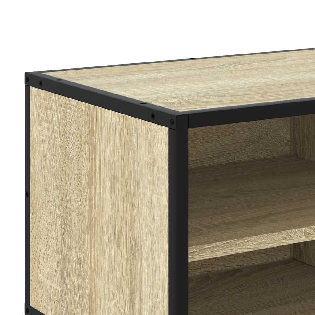 vidaXL Mueble TV metal y madera ingeniería roble Sonoma 80x34,5x40 cm