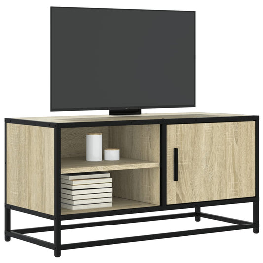 vidaXL Mueble TV metal y madera ingeniería roble Sonoma 80x34,5x40 cm