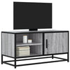 vidaXL Mueble TV madera ingeniería y metal roble ahumado 80x34,5x40 cm