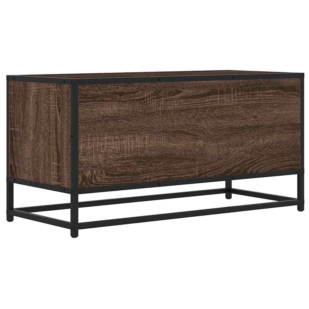 vidaXL Mueble TV metal y madera ingeniería marrón roble 80x34,5x40 cm