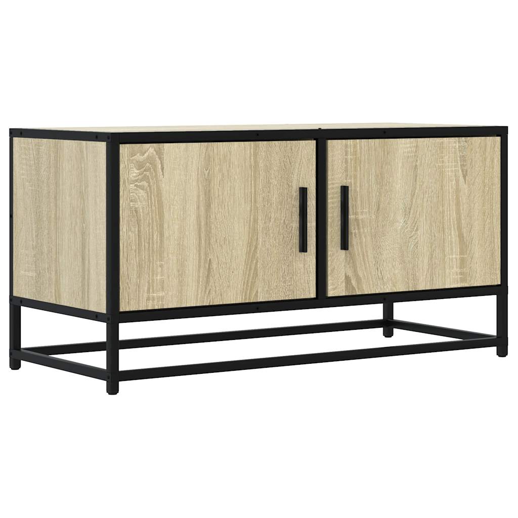 vidaXL Mueble TV metal y madera ingeniería roble Sonoma 80x34,5x40 cm