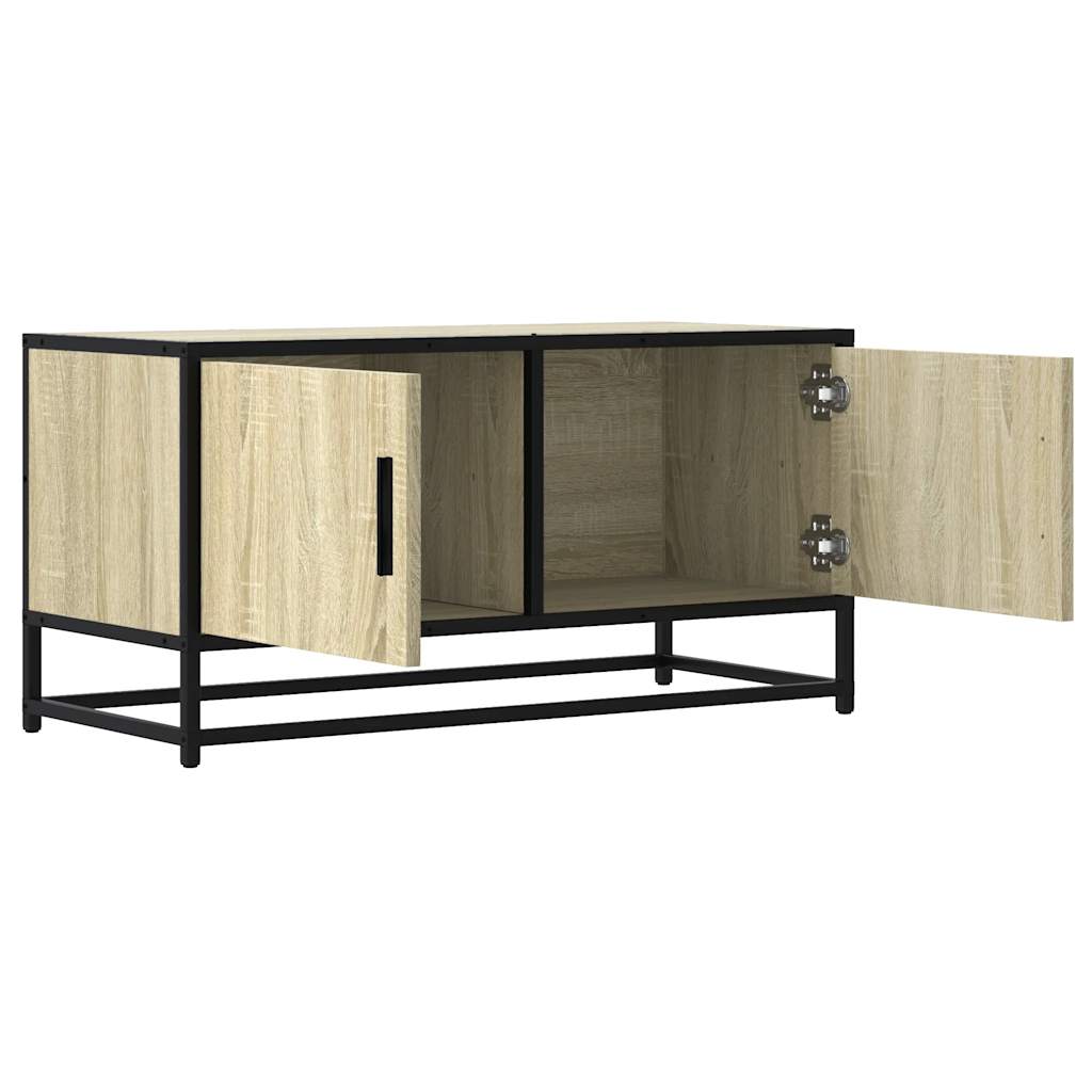 vidaXL Mueble TV metal y madera ingeniería roble Sonoma 80x34,5x40 cm