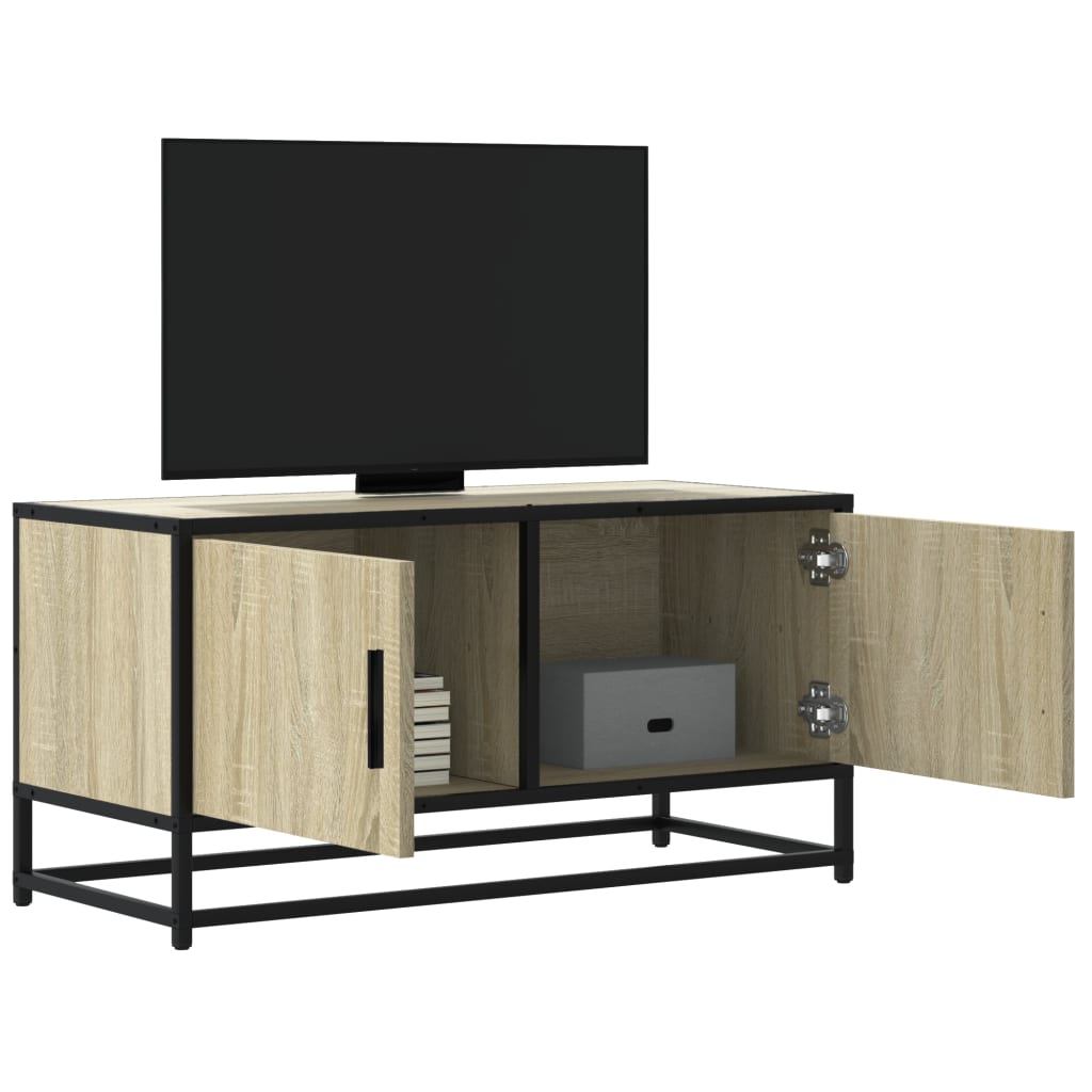 vidaXL Mueble TV metal y madera ingeniería roble Sonoma 80x34,5x40 cm