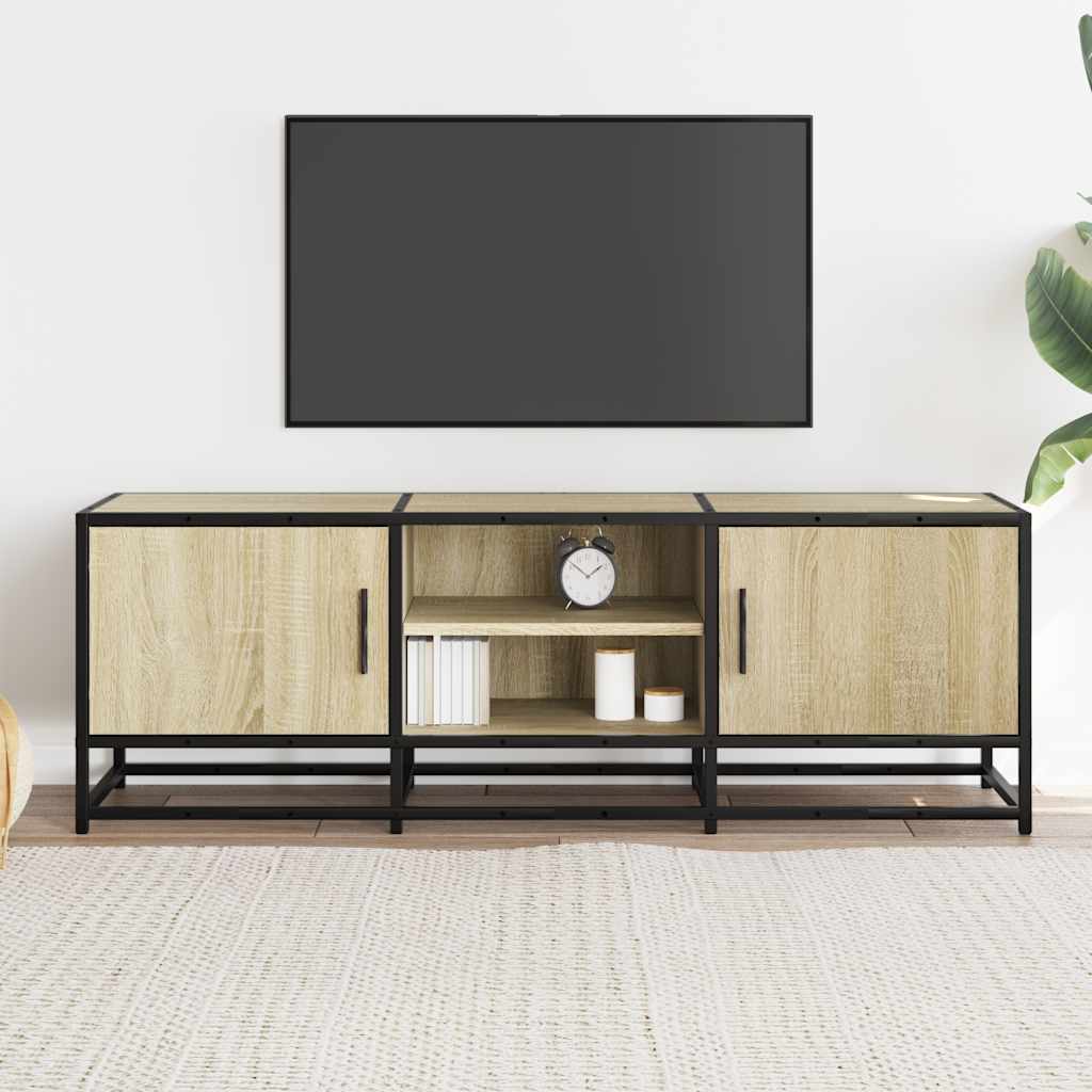 vidaXL Mueble TV metal y madera ingeniería roble Sonoma 120x35x41 cm