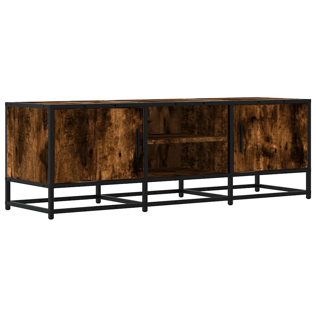 vidaXL Mueble TV metal y madera ingeniería roble humo 120x35x41 cm