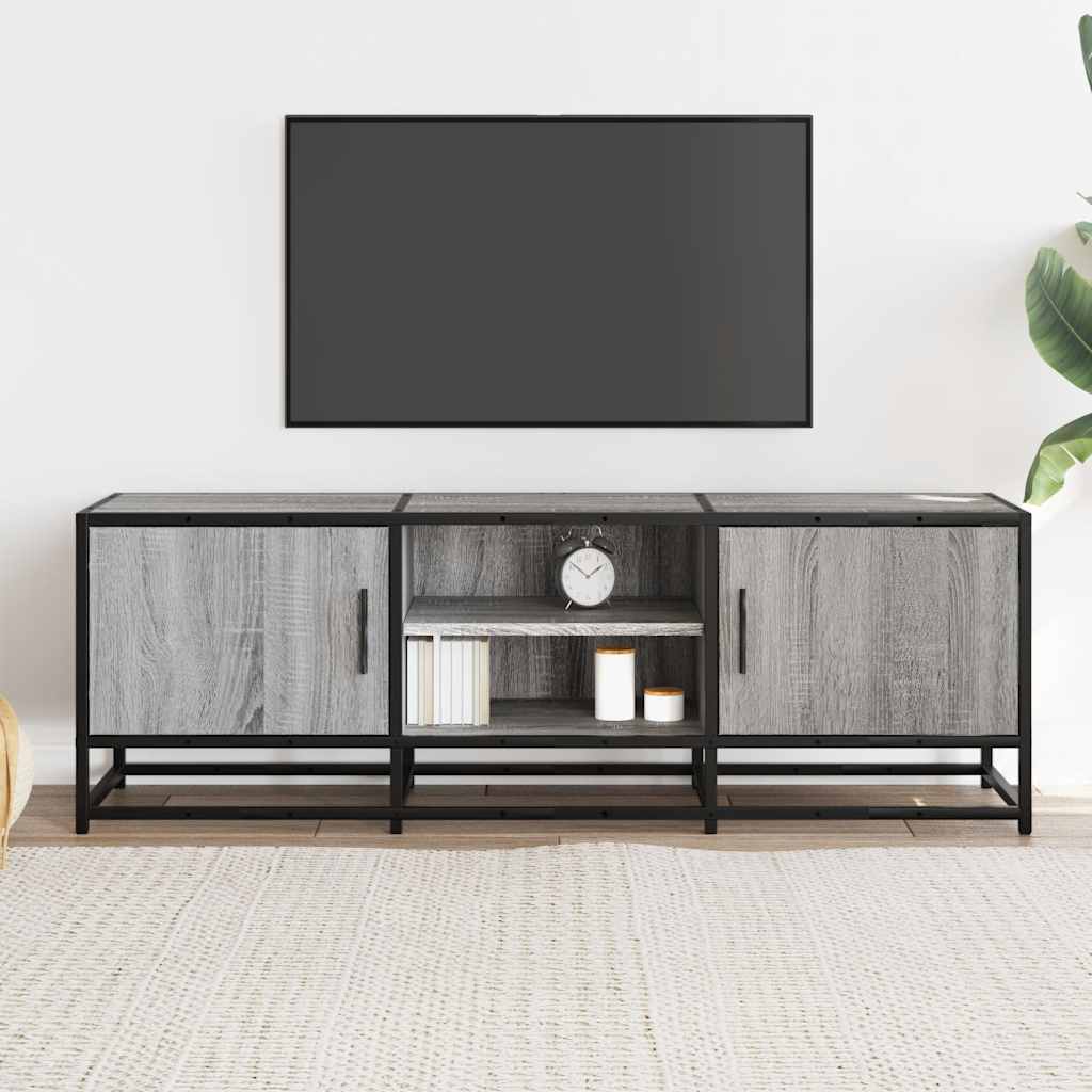 vidaXL Mueble TV madera ingeniería y metal gris Sonoma 120x35x41 cm